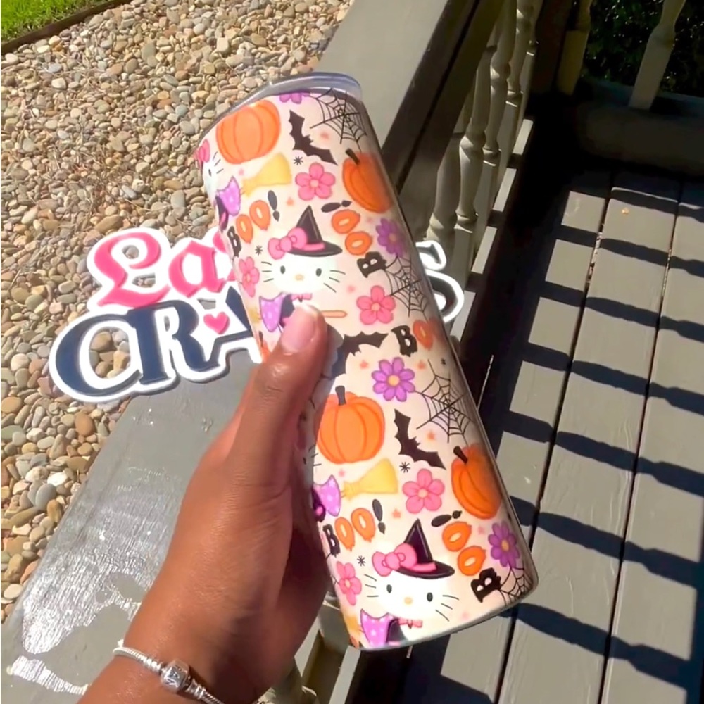Boo Kitty tumbler by Lavish Crafts LLC